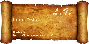 Lutz Iván névjegykártya